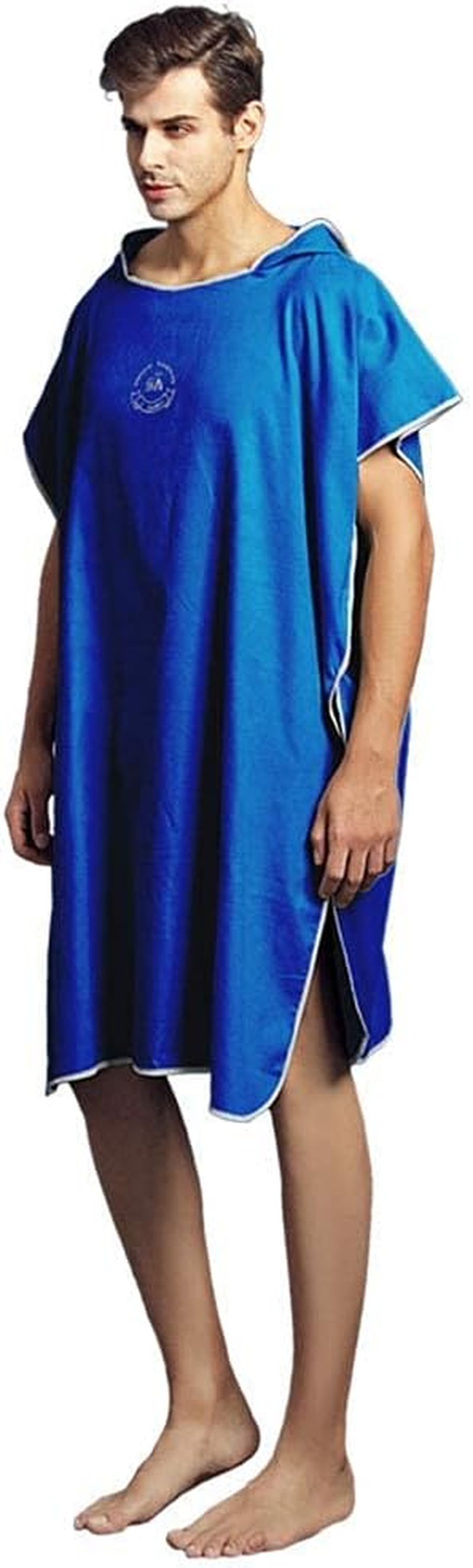 Hiturbo Microfiber Surf Poncho, Wetsuit Changing Bath Robe, Quick Dry Pool Swim Beach Towel with Hood (Dark Blue) image number 3