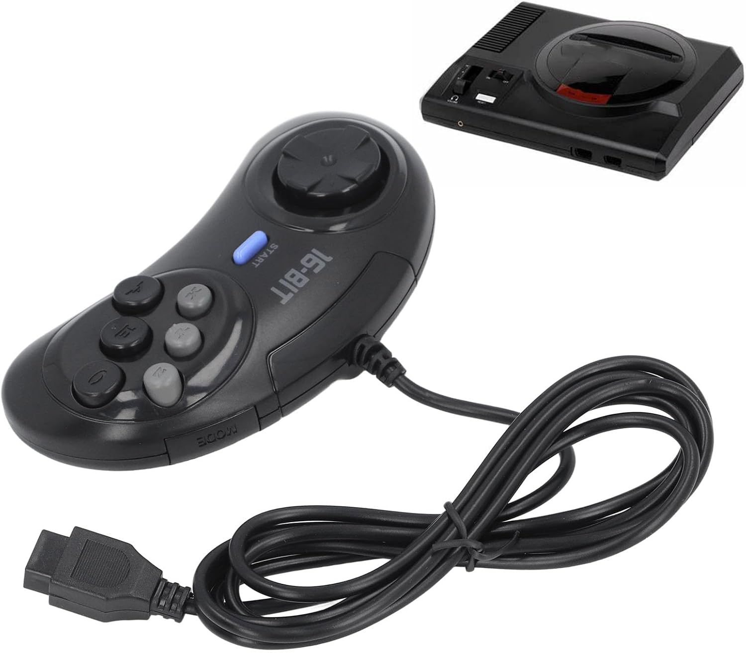 Game Controller 9 Pin 16 Bit Game Controller, Turboboost Function, Ergonomic Design, Plug and Play for Genesis with Long Connecting Cable image number 2