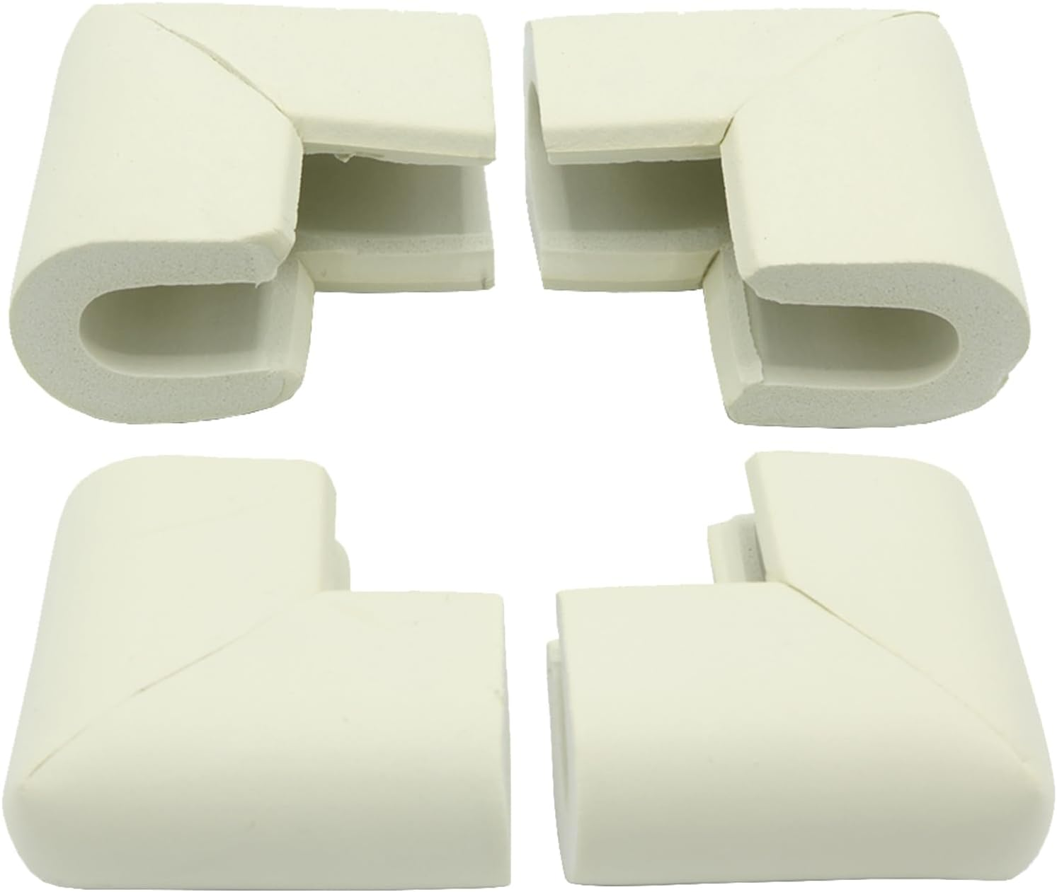 4 Pack Foam Corner Guards Edge Protectors, Safety Bumper W Self-Adhesive Tape Furniture Corner Glass Coffee Table Edge Guard Soft Rubber Baby Proofing, U Type,Black