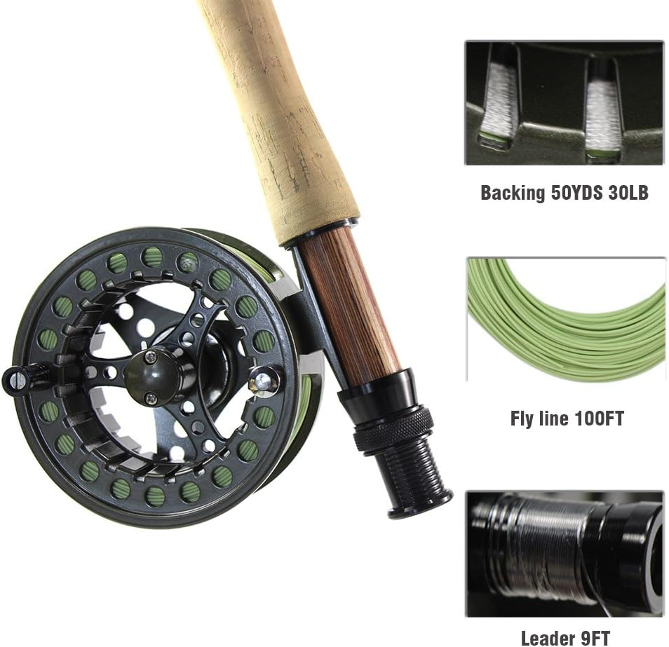 Croch Weight Forward Fly Fishing Line WF 3F 4F 5F 6F 7F 8F 100Ft + Backing Line+ 9Ft Leader image number 7