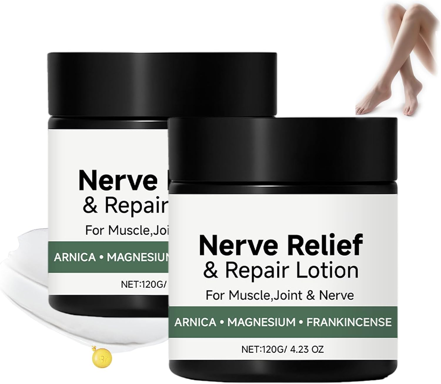 Alcura Nerve Cream, Neuropathy Lotion with Arnica, Natural Soothing Moisturizing Cream, Daily Comfort Alcura Lotion for Body Back Knee Hands Feet & Neck, Non-Greasy, Nourishing (1PCS)