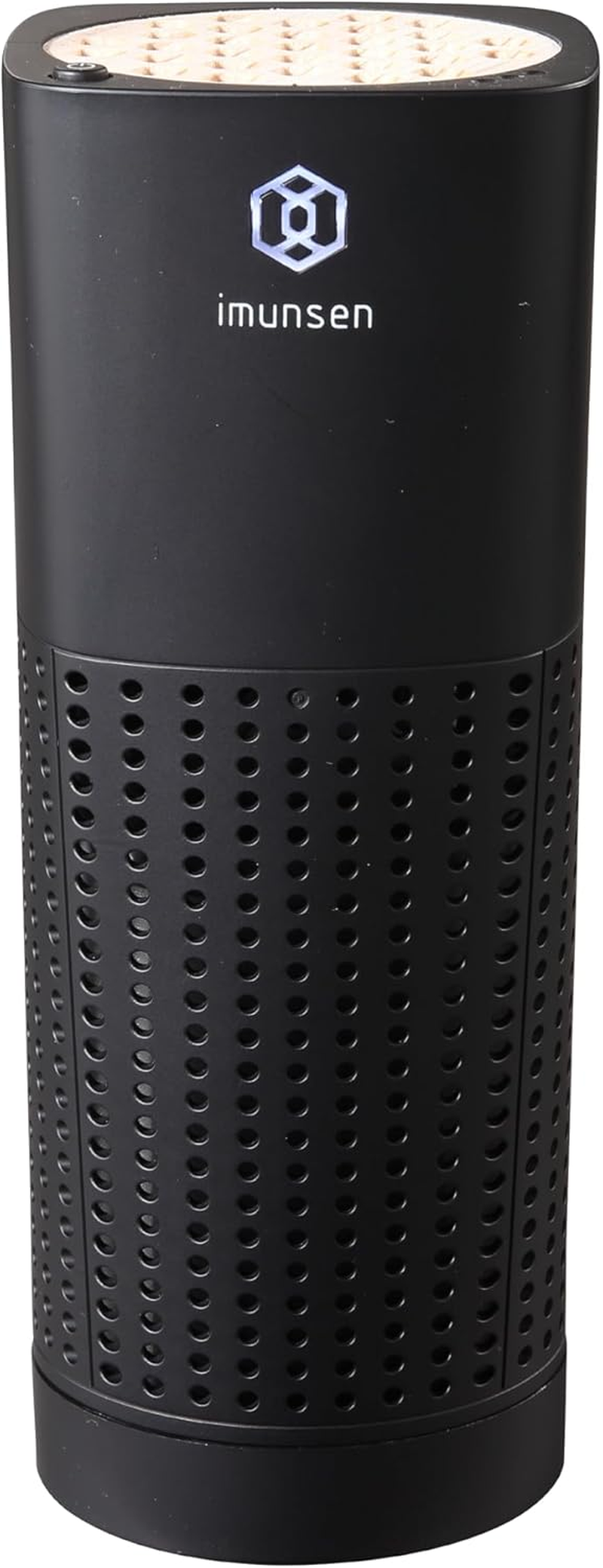 IMUNSEN M-003B Car Air Purifier with Cypress Wood, 4-Stage Filtration, H13 True HEPA Filter, Captures Smoke, Odors, Mold, Allergens, USB Port 5V Car, Desk and Office, Made in Kroea &ndash; Black