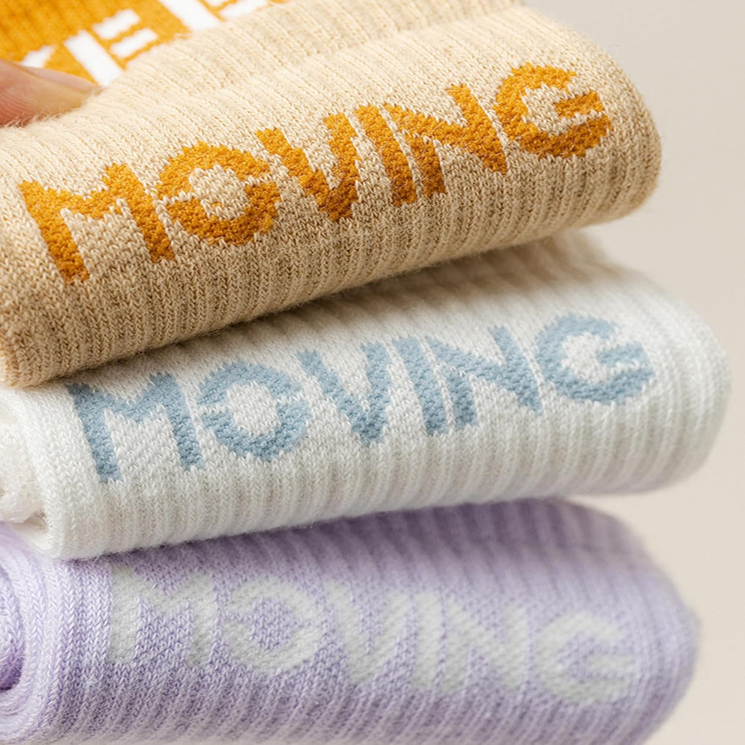 Pilates Grip Socks for Women - Non-Slip Yoga Workout Crew Socks for Gym Dance Training Barre Fitness image number 3