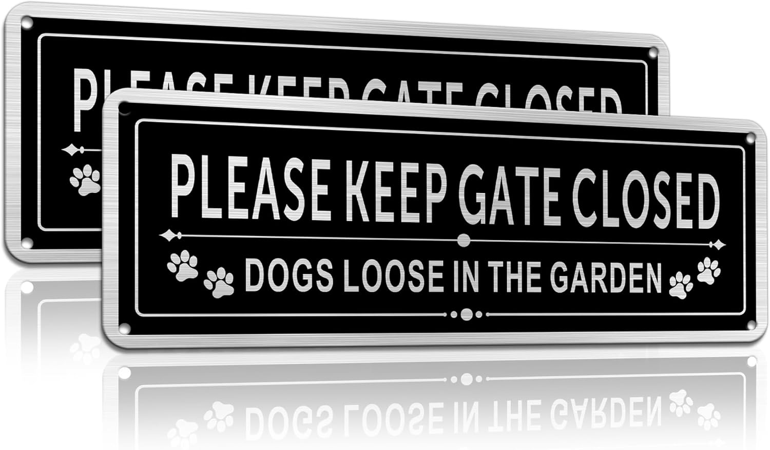 Please Keep Gate Closed Sign-25 * 9CM Dog Loose Signs Gates,With Pre-Drilled Holes and Adhesive Backing Suitable for Outdoor Gate Fencing image number 1