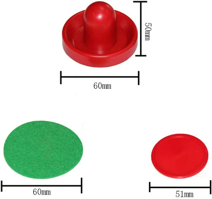 1 Set Mini Air Hockey Pushers and Air Hockey Pucks Great Goal Handles Pushers Goal Handles Paddles Replacement Accessories for Game Tables 60 MM, Red(2 Strikers, 4 Pucks) image number 3