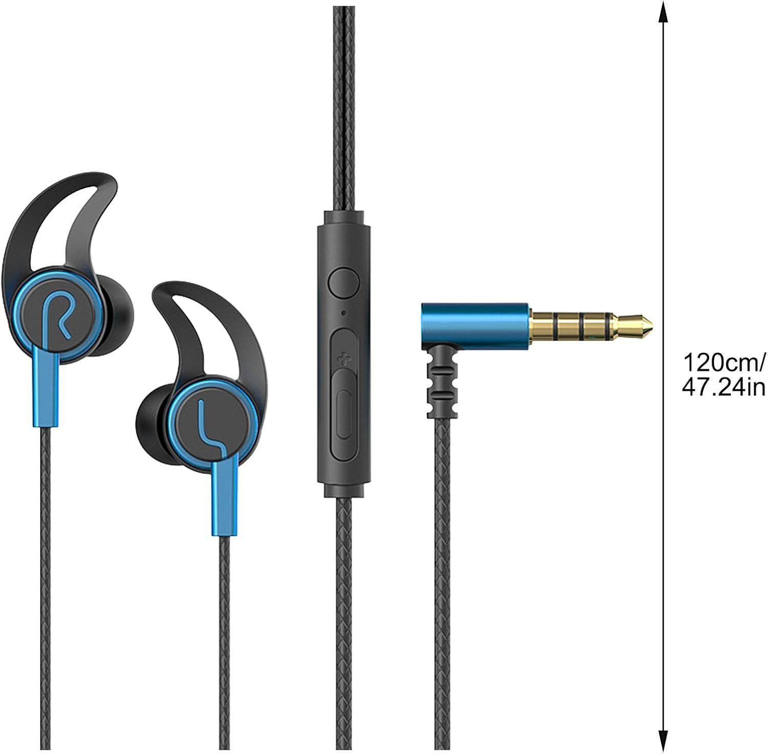 In Ear Game Headset, In-Ear Wired Game Ear Buds with Detachable Dual Microphone, Noise Reduction Mobile Game 3.5MM Jack image number 7