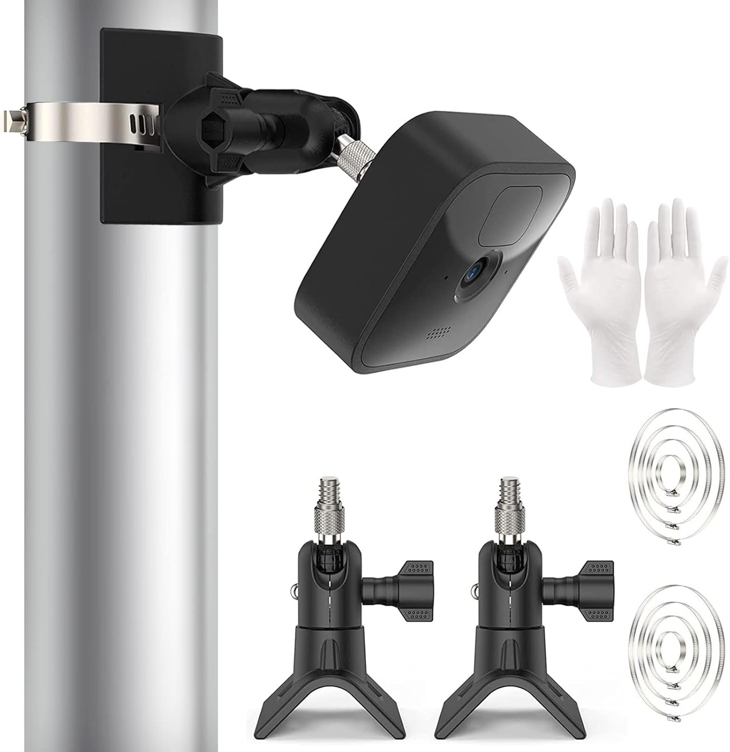 Akoemxeeo Flexible Camera Mount for Blink XT, XT2, Mini, Indoor, Outdoor, Metal Pole Mount, Black