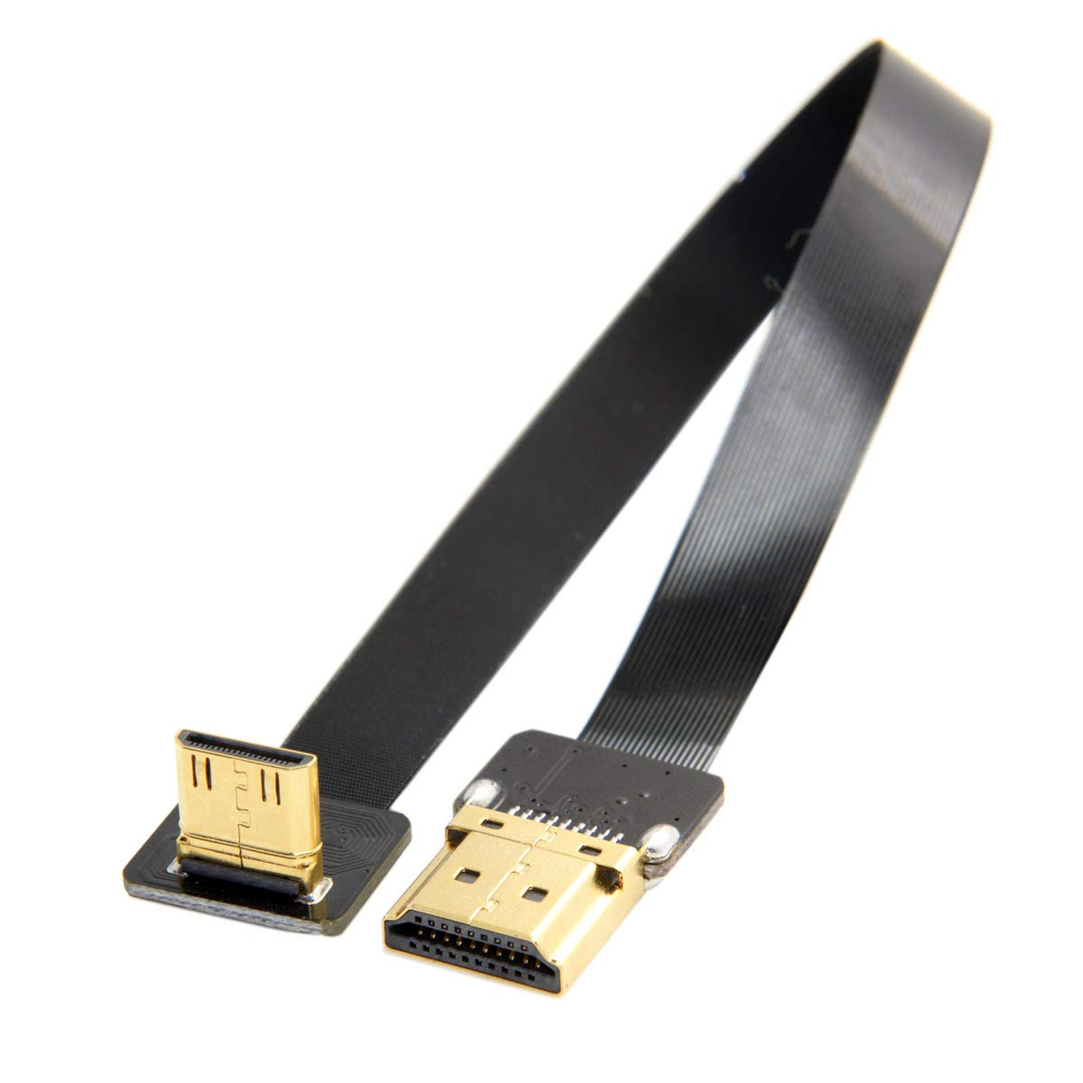 JSER 90 Degree down Angled FPV Mini HDMI Male to HDMI Male FPC Flat Cable 50Cm for Multicopter Aerial Photography JSER