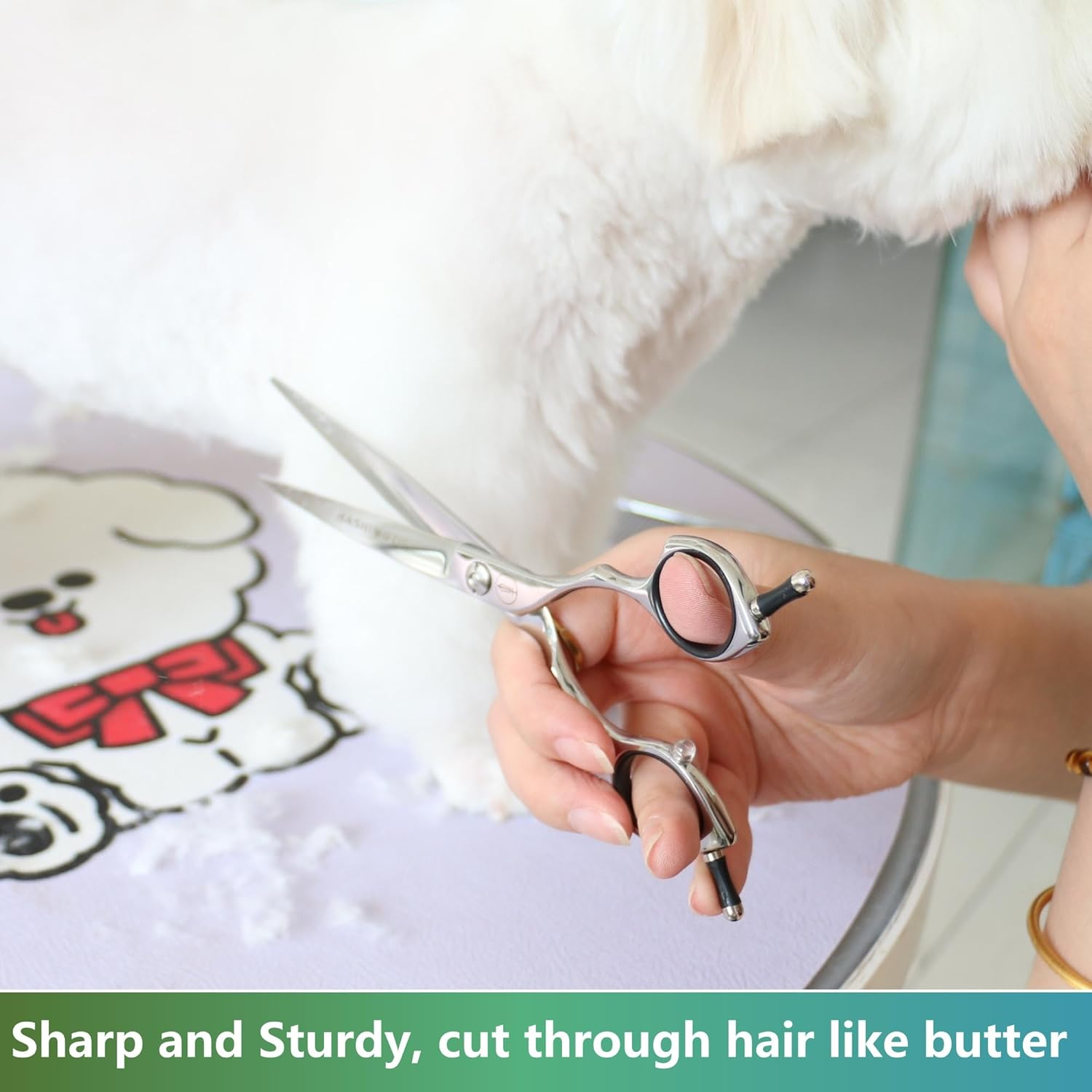 HASHIMOTO Dog Straight Scissors for Large Hands,Grooming Shears for Dogs,Cat Grooming Scissors,7.0 Inch,Light Weight. image number 1