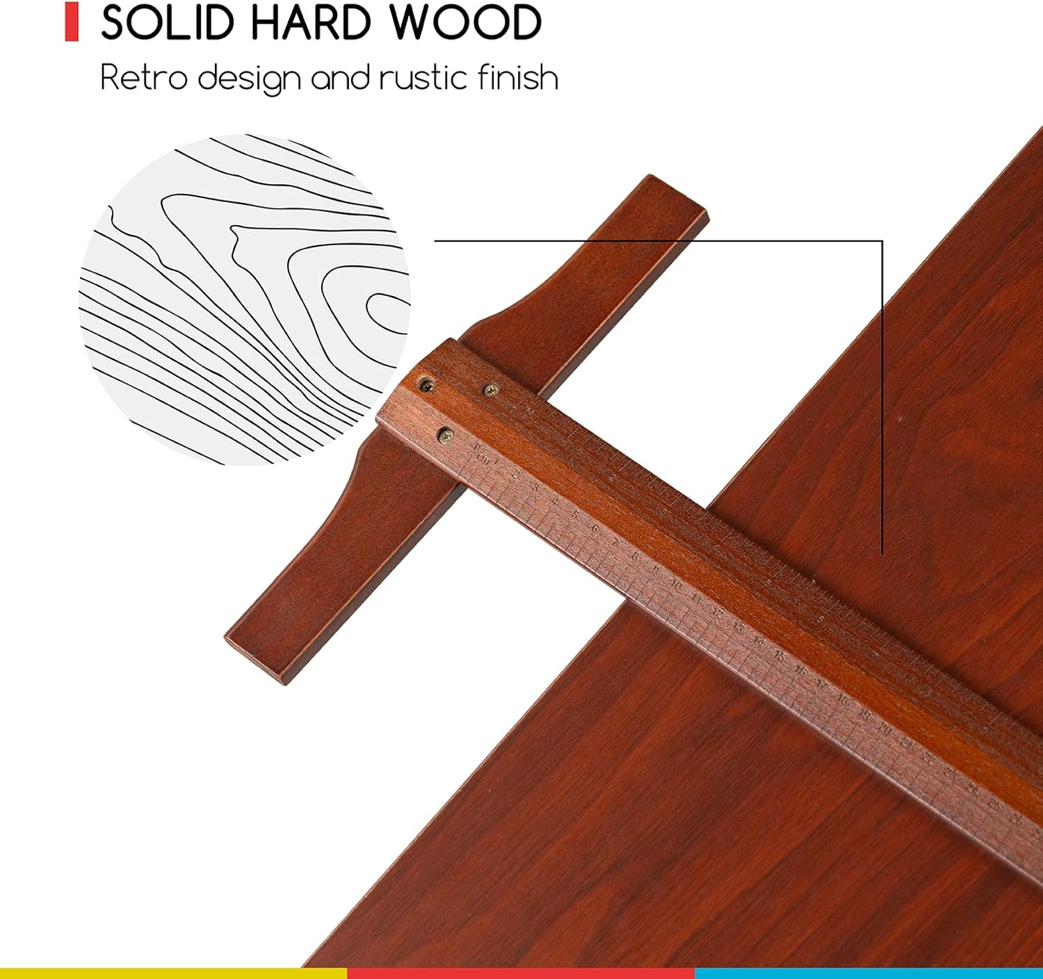 MEEDEN Vintage Drafting Table, Wood Drafting Stool, Artist Drafting Chair, Drawing Table Desk with Adjustable Height, Tiltable Tabletop for Artwork, Graphic Design, Writing image number 1