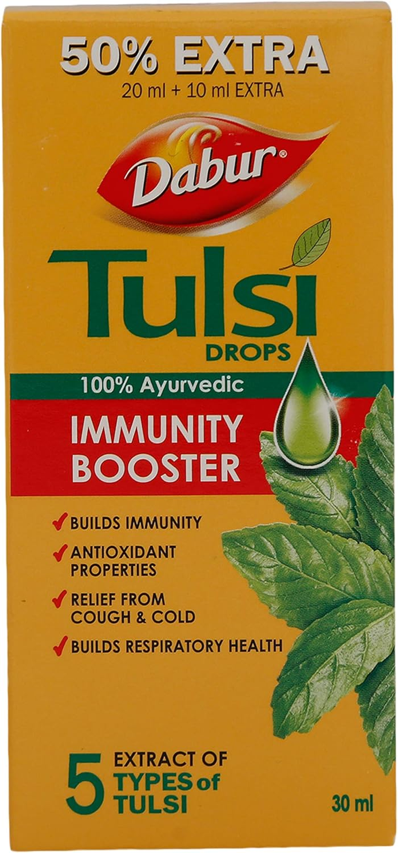 Dabur Ayurvedic Tulsi Drops - 30Ml (Immunity Booster) image number 3
