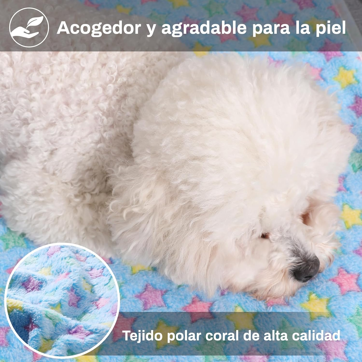 COMSLE Dog Blanket Cat Blankets Washable and Fluffy Pack of 3 Soft Warm Fleece Pet Blankets for Small Medium Dogs Cats Pet Blanket Sleeping Mat for Sofa Bed Star Pattern 104 X 76 Cm image number 4