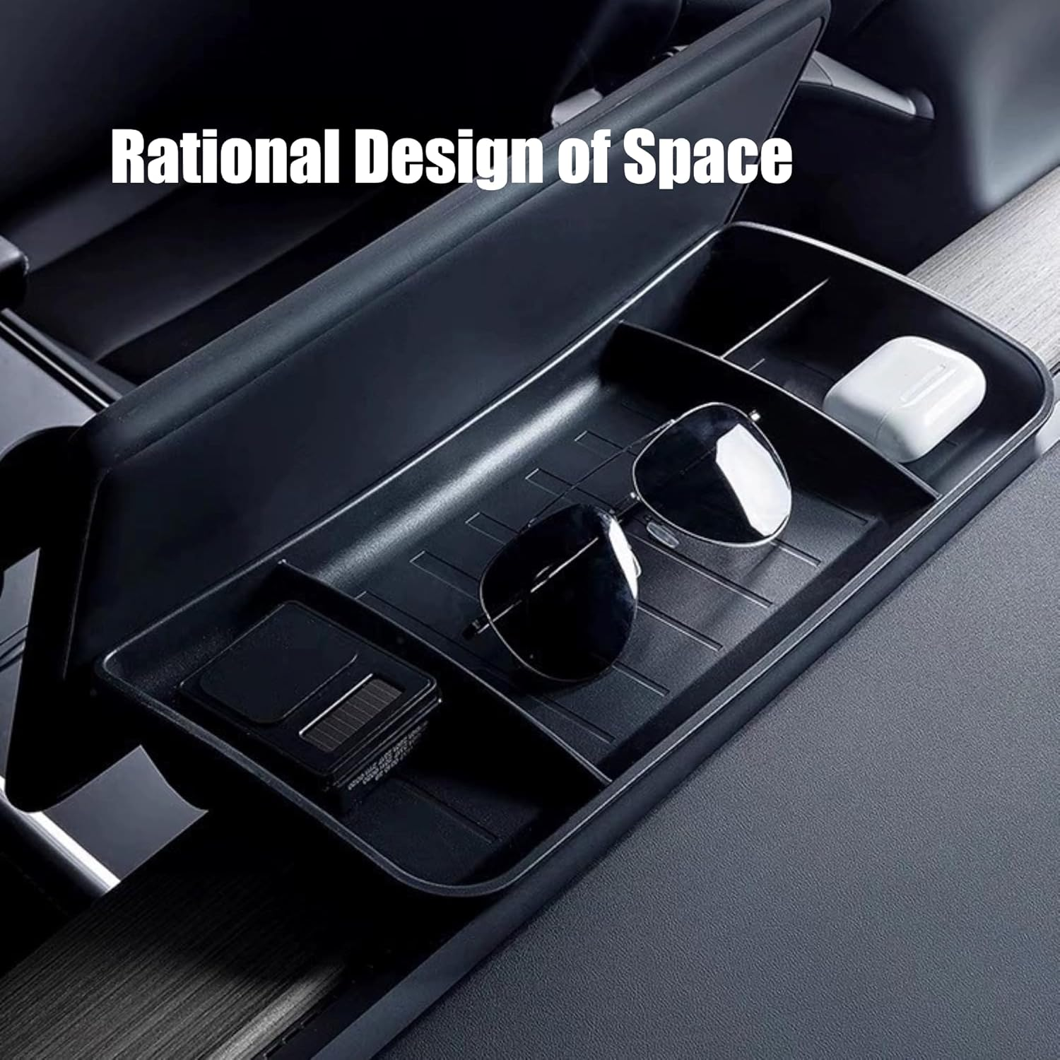 Center Console Organizer for Tesla, Tray-Effective Utilization, Back Screen Storage Box Compatible with Tesla 2021-2024 Model Y and Tesla 2021-2023 Model 3 image number 3