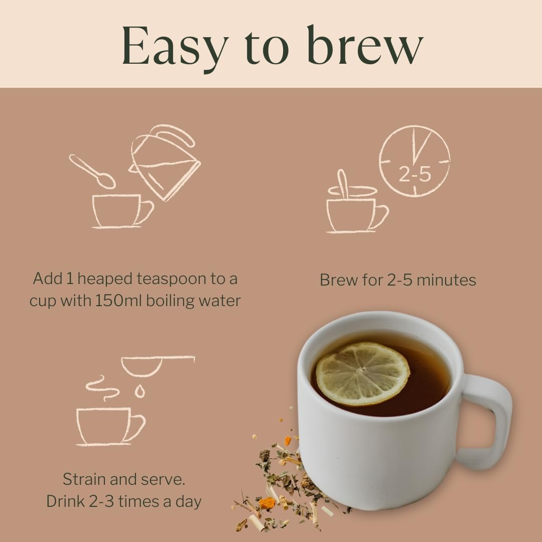 Fertility Tea | Organic Women&rsquo;S Wellness Pre-Pregnancy Herbal Tea | Natural Lemon & Ginger Flavour | Caffeine-Free Raspberry Leaf Blend | Supports Women&rsquo;S Reproductive System | 100G Loose Leaf image number 3