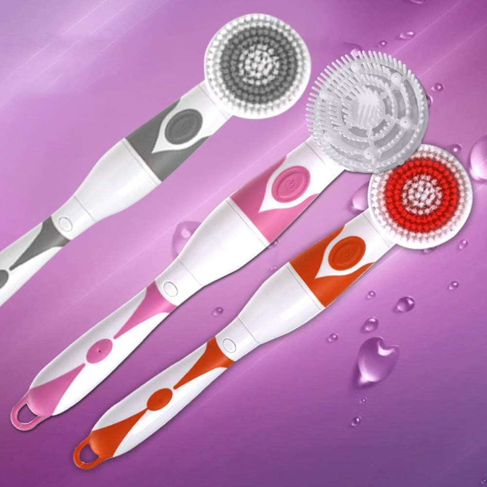 Staright 4 in 1 Waterproof Electric Bath Brush Multi-Functional Body Cleansing Brush Back Massage Scrubber with 4 Brush Heads Shower Brush with Long Handle image number 1