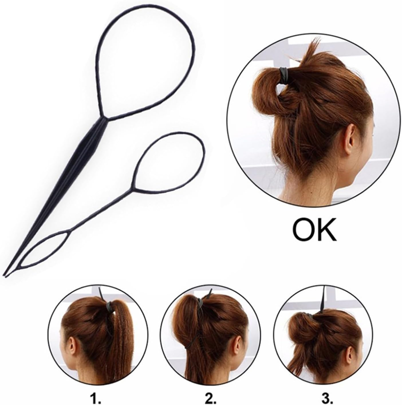 Hair Styling Tool Set Topsy Tail Ponytail Maker Braid Ladies Girl Clip Loop image number 6