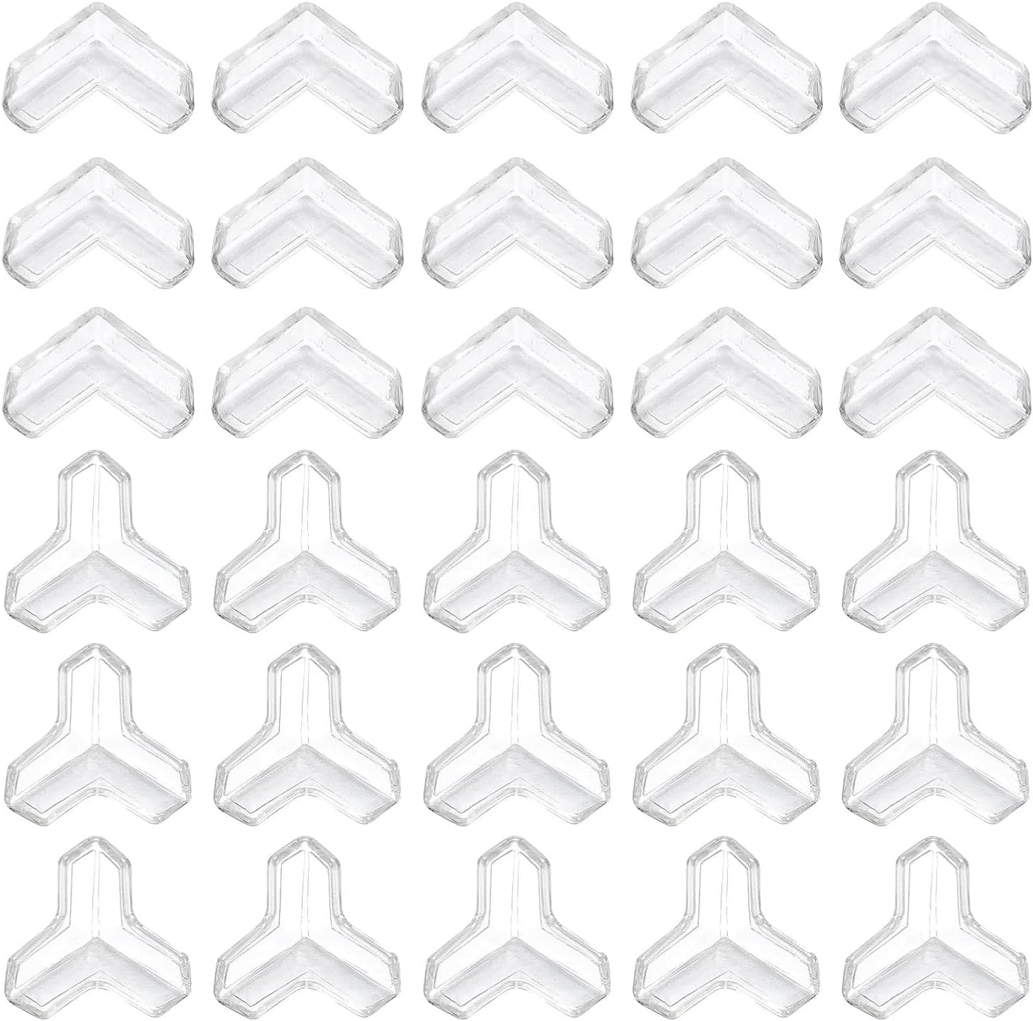Topbine 30 Pack Furniture Table Corner Protectors,Corner Protector Guards for Furniture against Sharp Corners,Soft and Transparent Corner Bumpers to Proof Corners and Edges(15L + 15T) image number 4