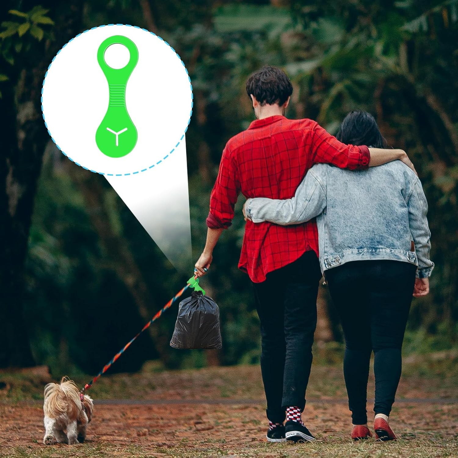 WUMUZAI 4 Pack Dog Poop Bag Holders for Leashes, Hands Free Waste Bag Holder, Poop Bag Carrier for Leash, Pet Doggy Puppy Bag Holder, Doggie Poop Bag Leash Clip (Green)