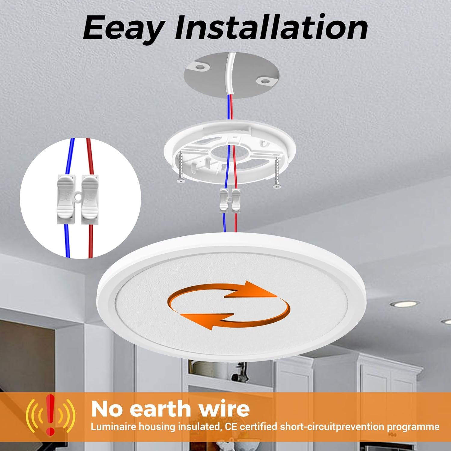 Slochi 24W 3000K/4000K/6500K LED Ceiling Light, 2800LM IP54 Waterproof, White, 30Cm Diameter, Suitable for Kitchen, Bedroom, Living Room image number 2