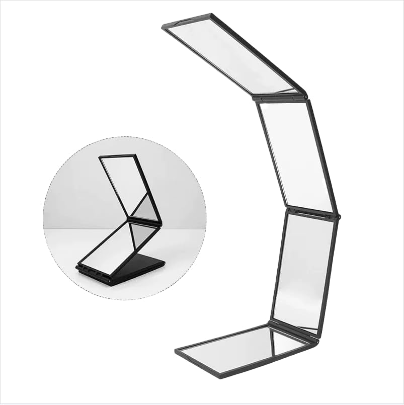 4-Way Foldable Makeup Mirror, 1Pc 4 Way 360 &deg; Adjustable Folding Mirror,Portable Four Sided Mirrors for Makeup image number 4