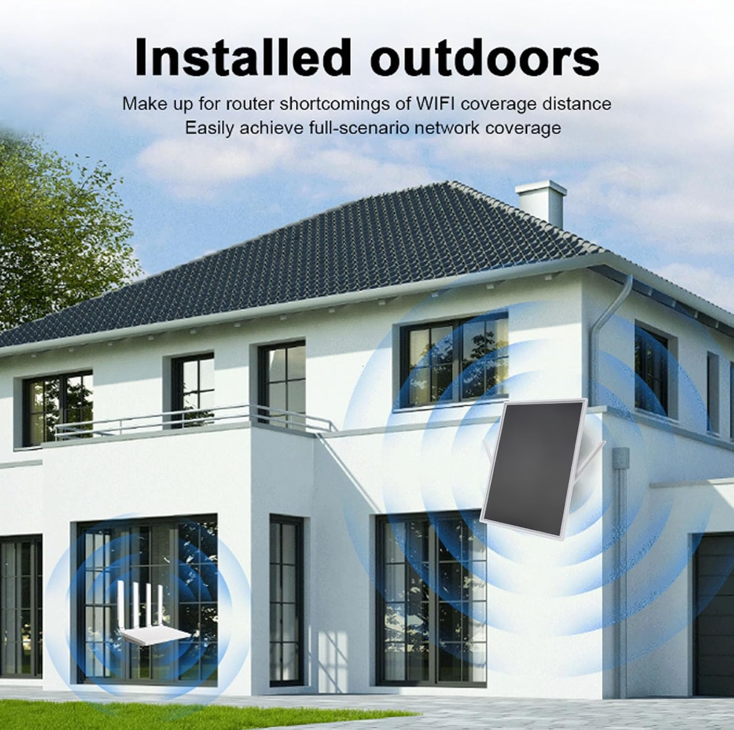 Solar Wifi Extender Signal Booster Outdoor, 328.1Ft Long Range, 2.4G Wifi Repeater 300Mbps, 15W Solar Panel with 20000Mah Battery, Supports 15 Devices for Outdoor Camping RV image number 6