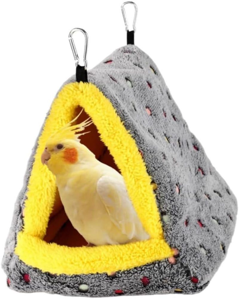 Goxfaca Large Warm Bird Nest House, Cozy Bird Bed for Cage with Mat, Hanging Hammock Shed Hideaway Hut for Macaw African Grey Amazon Parrots image number 3