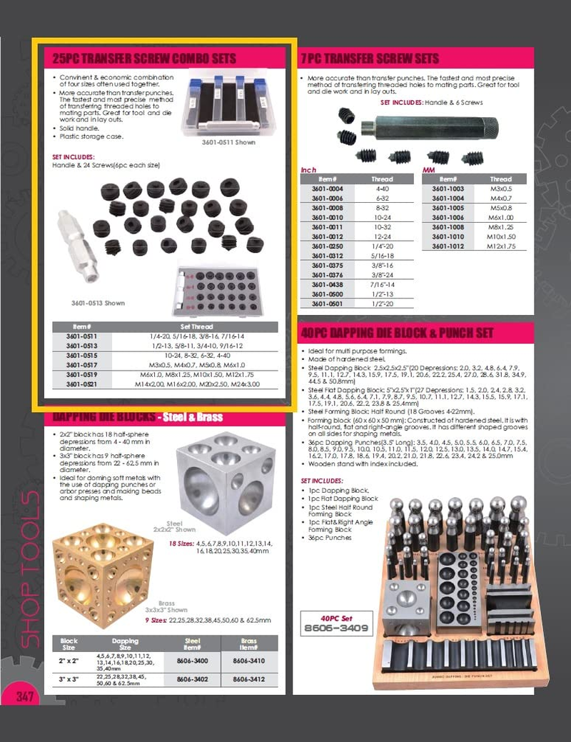 HHIP 3601-0517 28 Piece M3 X .5, M4 X .7, M5 X .8, M6 X 1 Transfer Screw Set image number 1