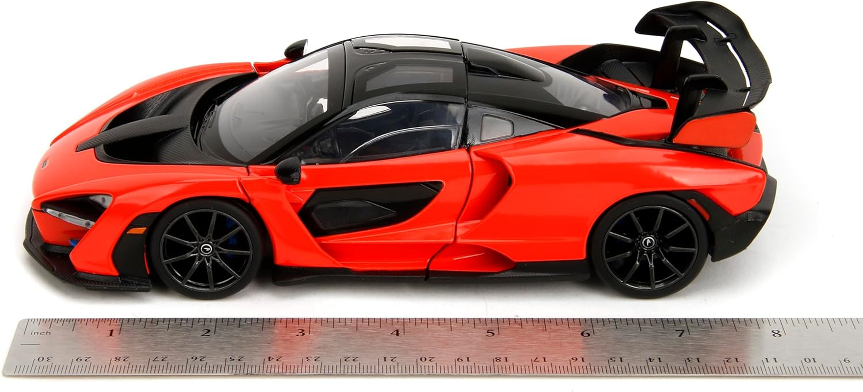 Jada Toys Mclaren Senna - Fast & Furious 1:24 Scale Die-Cast Vehicle &ndash; Detailed Interior, Opening Hood, Doors, and Trunk &ndash; Collectible Model Car for Ages 8+ - Orange/Black image number 3