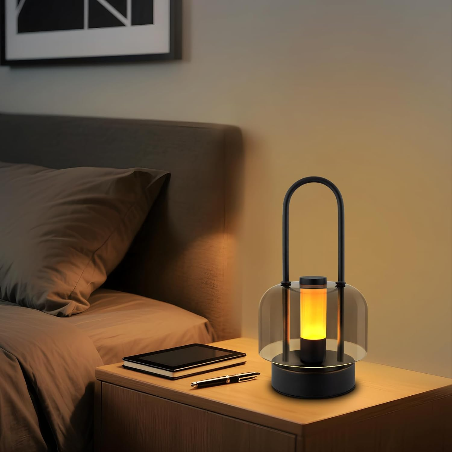 Homefire Table Lamp Battery LED Portable Table Lamp - Wireless Bedside Lamp Dimmable 1800 K - 6500 K with Memory Function USB-C Rechargeable Touch Lamp for Indoor and Outdoor Use Black image number 5