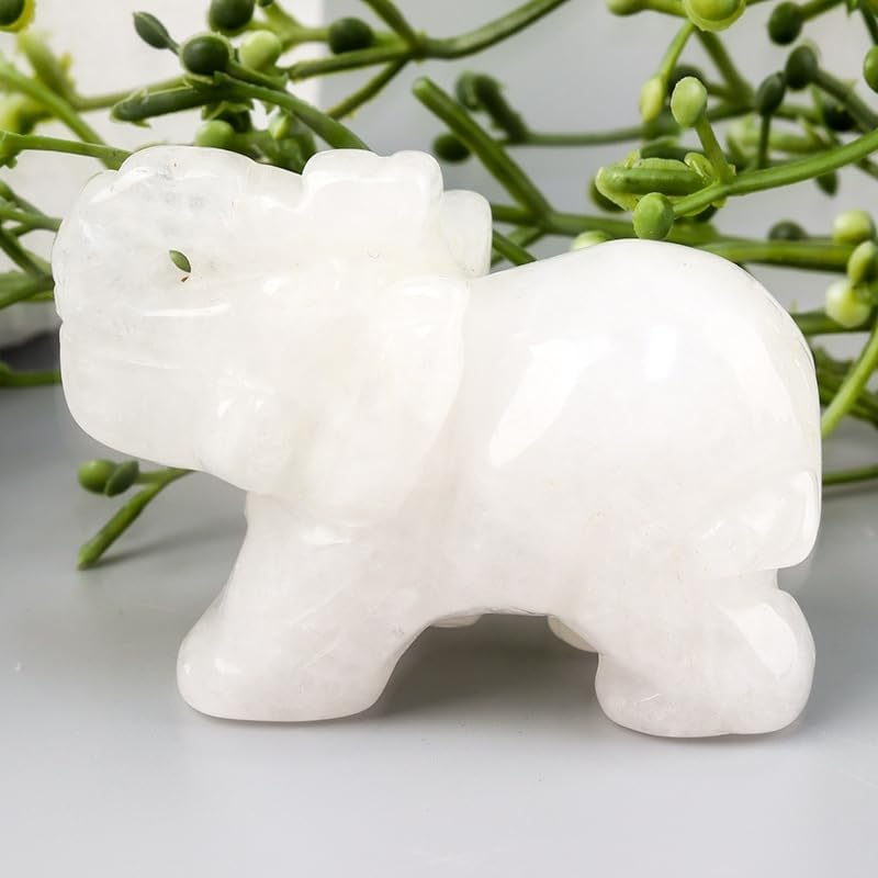 Squarezhenbo Elephant Ornament, Elephant Statue, Jade Stone Handcraft Natural Green Jade Stone Elephant Statue Decor Toys in Hand Home D&eacute;cor Accents Sculptures (Black) - Grey image number 6