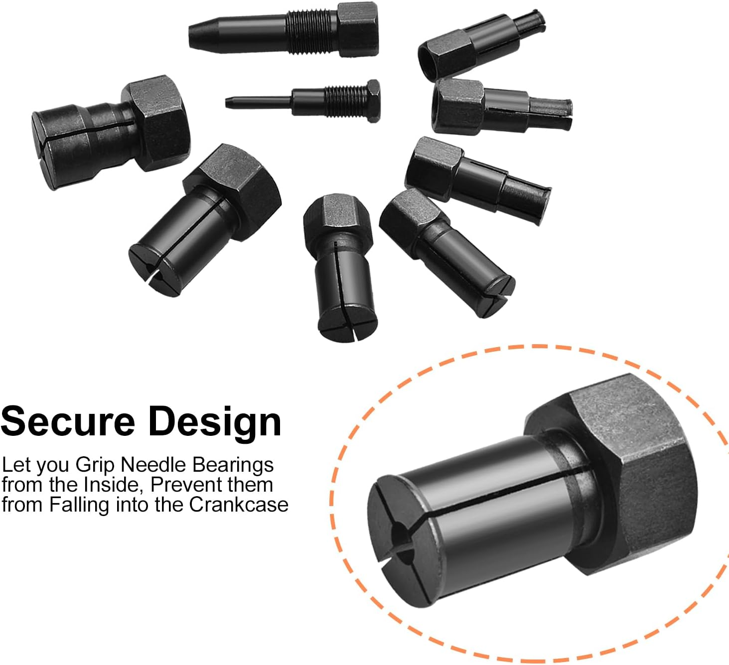 Lainkeen 10 Piece Motorcycle Blind Internal Inner Insert inside Bearing Extractor Puller Tool Kit Motorcycle Inner Bearing Removal Tool Set 8-25MM image number 3