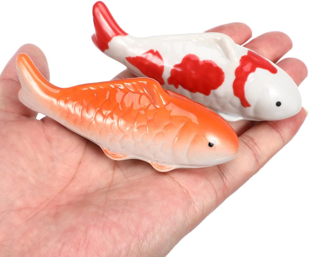 YARNOW 2Pcs Ceramic Floating Fish Decorations - Lifelike Goldfish for Aquarium, Fish Tank, Garden Pond - Lightweight and Vivid image number 6