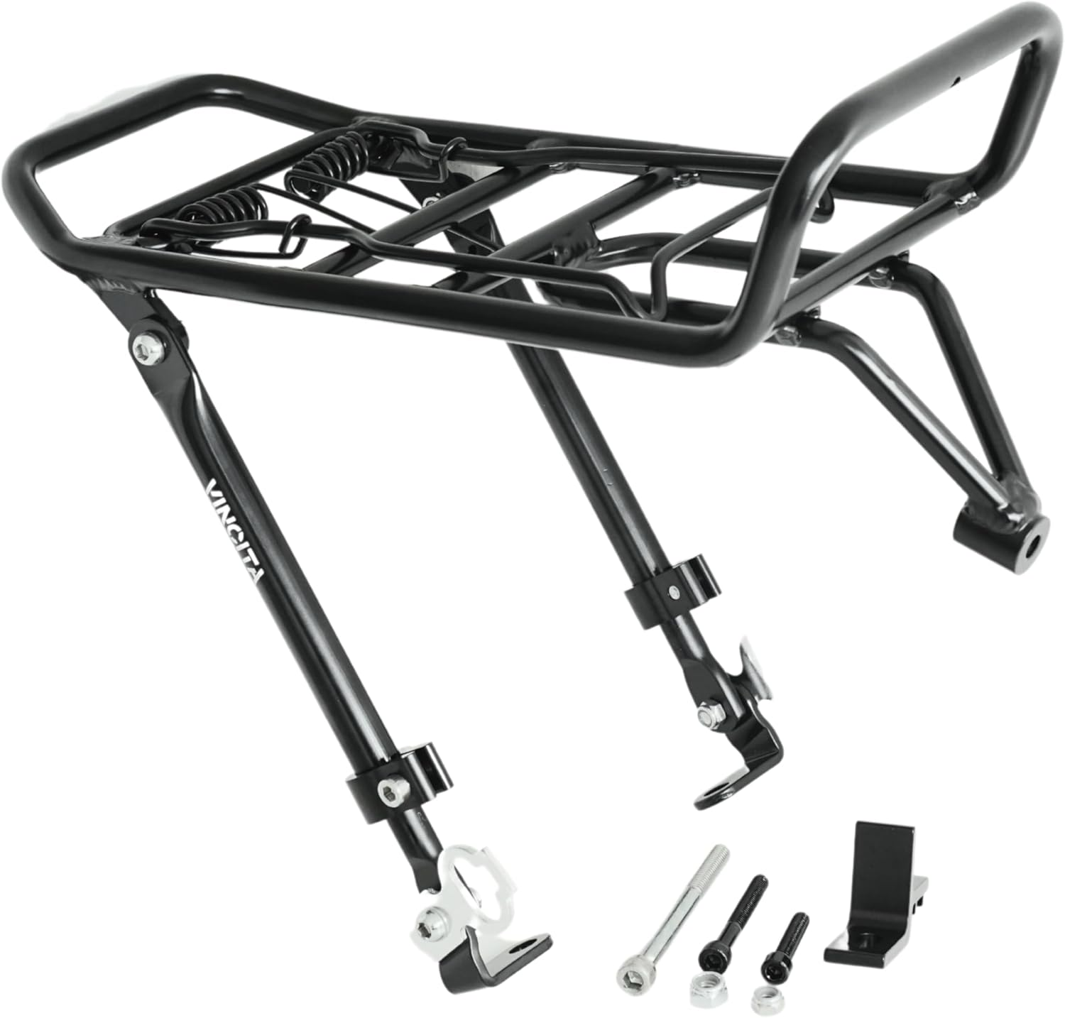 Vincita Front Rack for Bicycle - Cargo Rack for 16"-28" Wheels - Spring Clamp & Bungee Hook Anchor - 22 Lb Load Capacity - Ideal for Road, City, Hybrid Bikes & Ebikes. image number 3