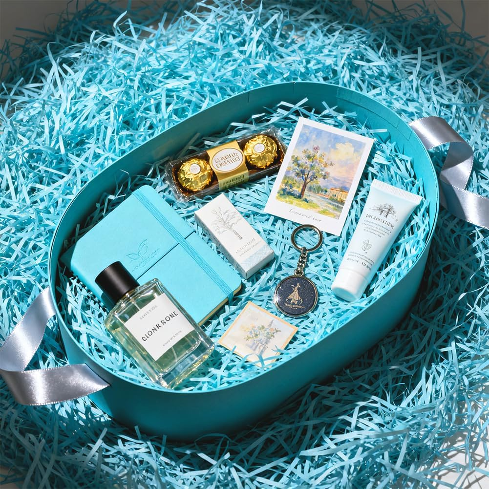 Geli 100G Shredded Tissue Paper for Gift Boxes,Soft Shredded Paper for Hampers Filling and Packaging Filler Shreds Stuffing Paper for Christmas Birthday Decor (Blue) image number 6