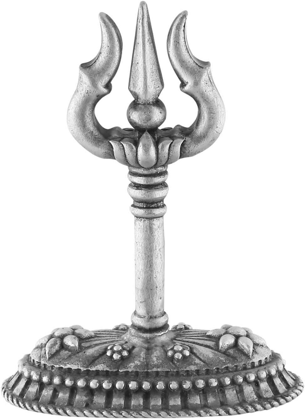 CARATCAFE Silver Trishul for Pooja Trident with Stand for Car Dashboard, Home & Office Use. Made in Pure 925 Solid Chandi 5 Cm. Hallmark Certified Gift Article for All Occasions & Festivals image number 5