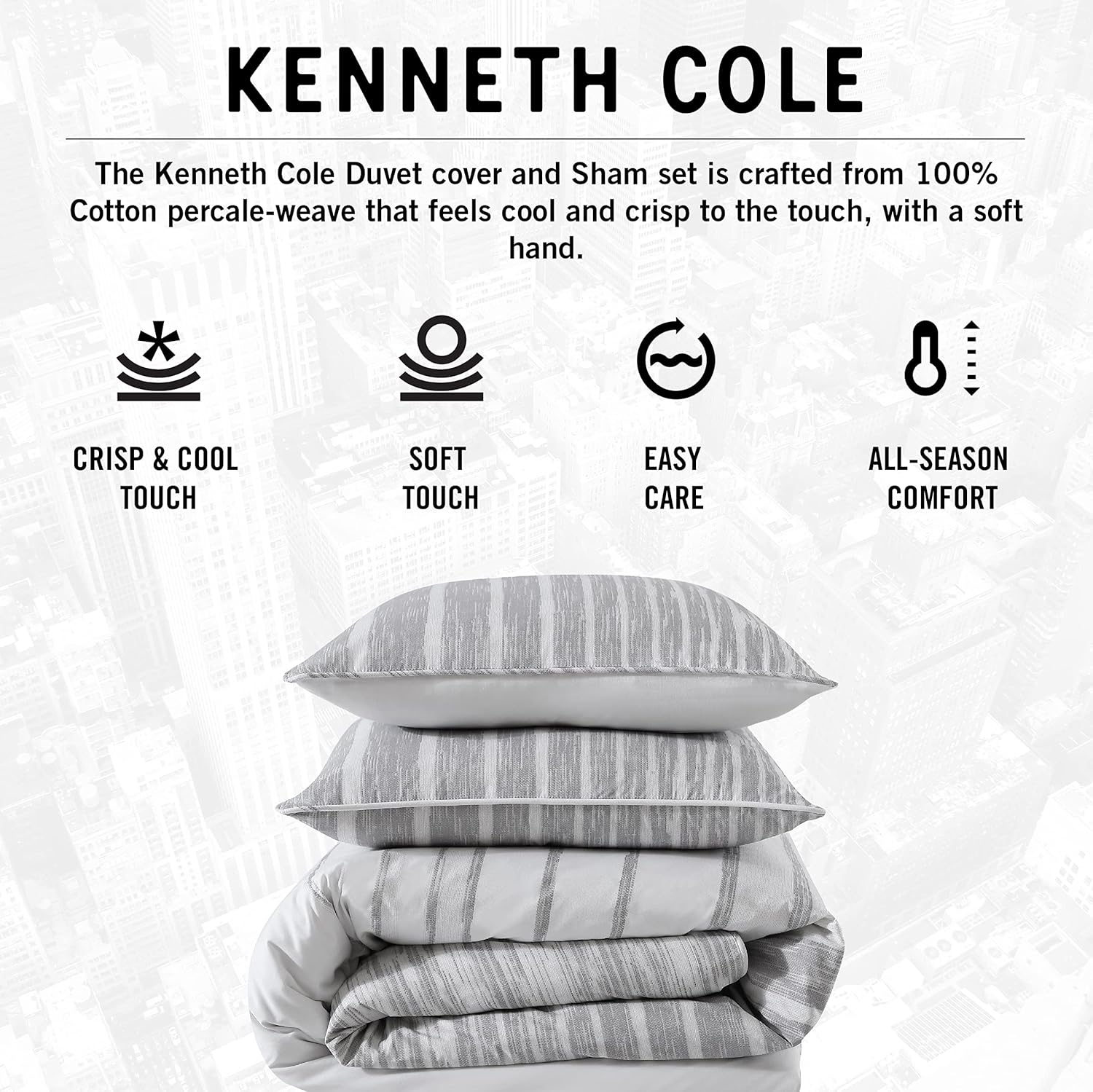 Kenneth Cole New York - King Duvet Cover Set, Cotton Reversible Bedding with Matching Shams, Modern Home D&eacute;cor (Abstract Leopard Brown, King) image number 2