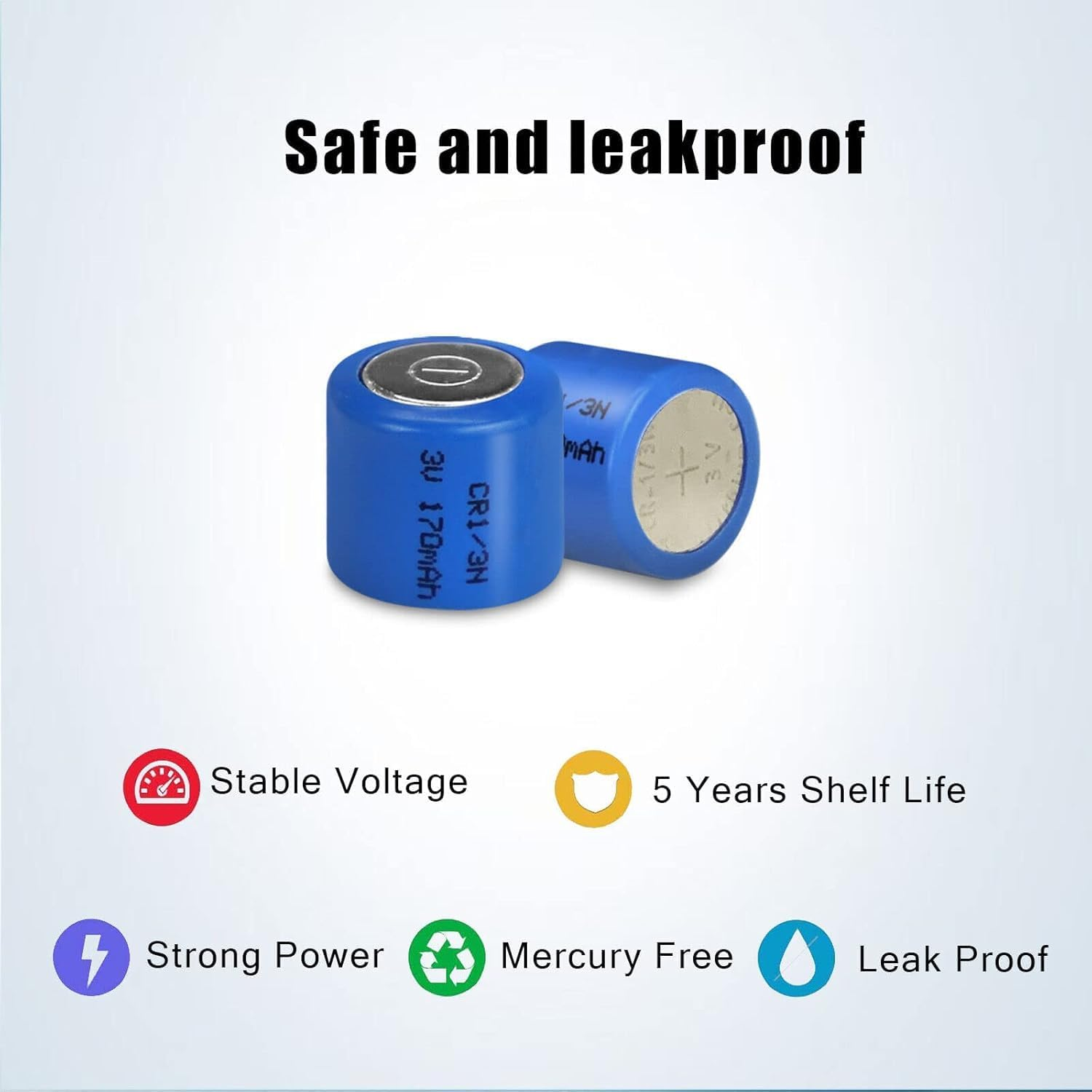 CR1/3N Lithium Replacement Battery, 3V 170Mah, Compatible with Laser Sights, Dog Training Collars, Cameras & Electronic Devices (5 Pack)