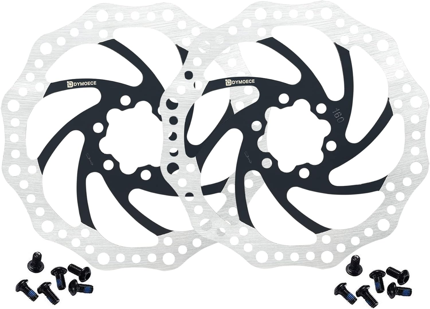 D Dymoece 2 Pcs Bike Disc Brake Rotors with 12 Bolts 140Mm/160Mm/180Mm/203Mm for MTB Mountain Road Bicycle