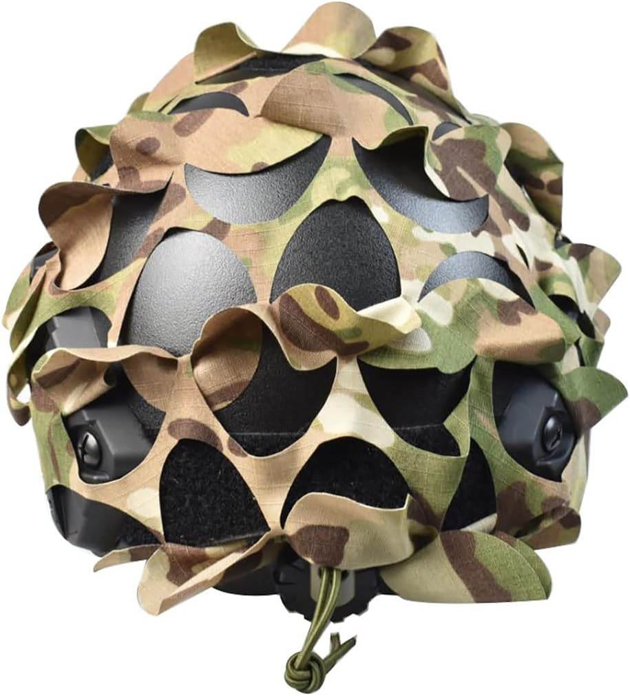 Breathable Mesh Camo Tactical Helmet Covertactical Gear Fast Helmet Cover in Size M/L - Net Woodland image number 7