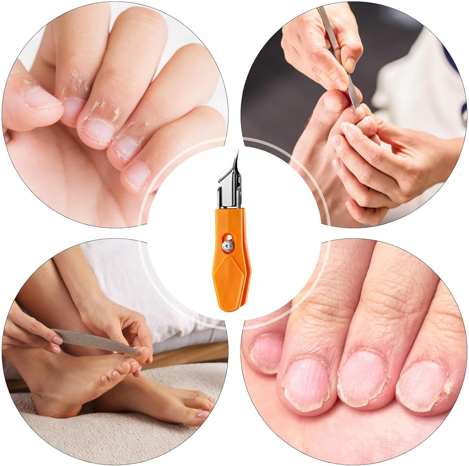 Slanted Nail Clippers,Home Fingernail Cutter - Precision Nail Clippers with Anti-Slip Grip for Salon Manicure Pedicure Home Travel Tool Women Seniors Kids - Orange image number 3