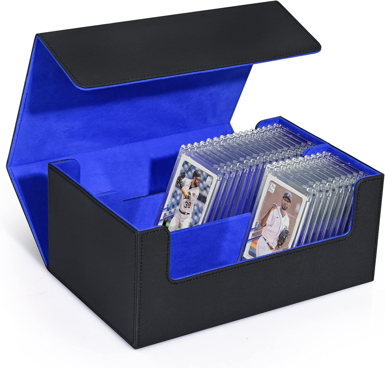 YOZOTI Deck Card Storage for 72 Magnetic Card, 2 Rows Deck Trading Cards Box Holding Compatible with TCG Loader MTG Storage Boxes for Baseball Play Cards