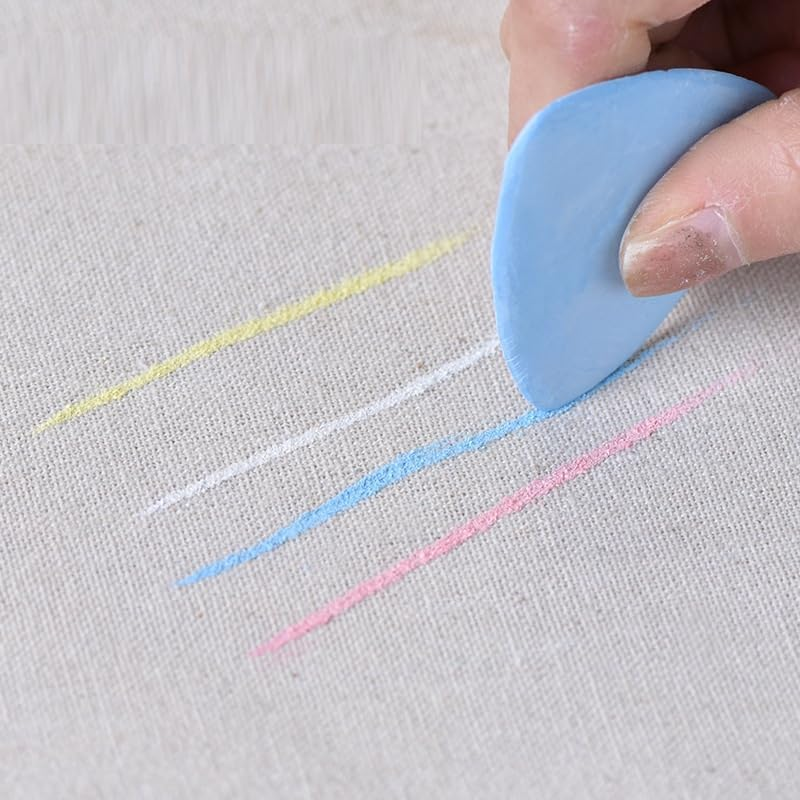 HIGHROCK Tailor'S Chalk Triangle Chalk, 4 Colours Sewing Chalk Fabric Marker Chalks with Plastic Storage Box for Crafting, Sewing, Fabric Marking (10) image number 2