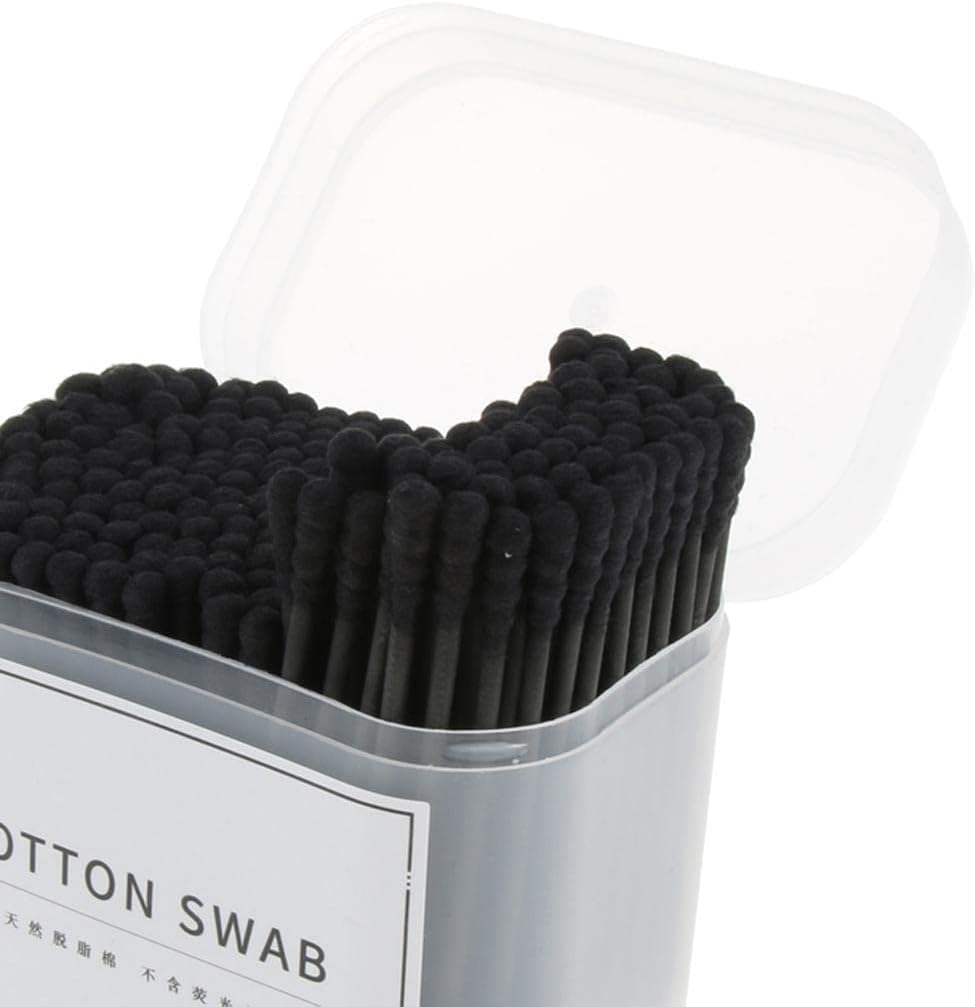 Koolsoo 200X Dual Head Cotton Buds Sticks Wooden Makeup, Black, as Described image number 1