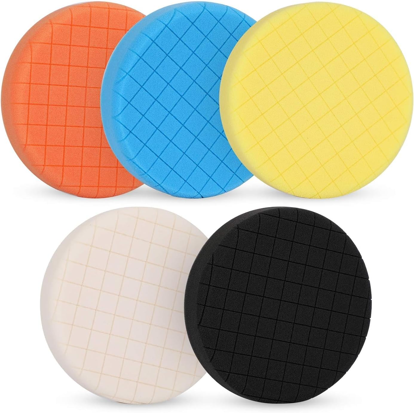 CRFY 6 Inch Buffing Polishing Pads 5Pcs for 6 Inch Backing Plate, Compound Buffing Sponge Pads for Car Buffer Polisher Compounding, Polishing and Waxing image number 3