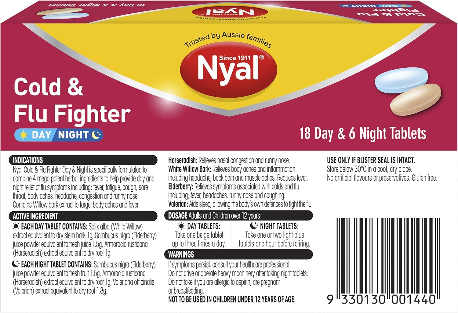 Nyal Nyal Cold+Flu Fighter D/N 24S, 24 Count