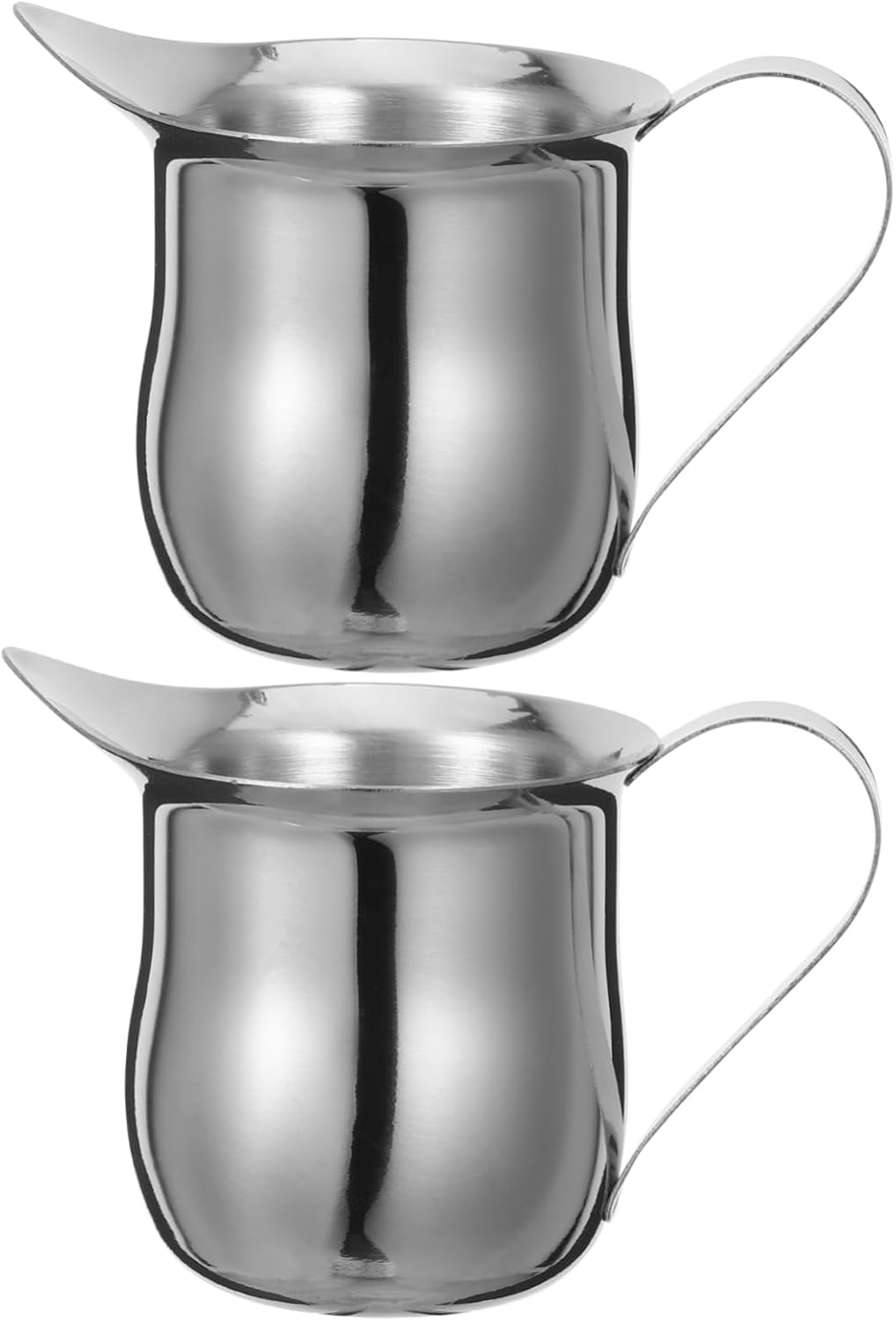 FUNOMOCYA Stainless Steel Mini Coffee Jug 3Oz 90Ml Milk Frothing Pitcher Espresso Milk Steamer Cup for Home Coffee Brewing 2Pcs Set image number 4
