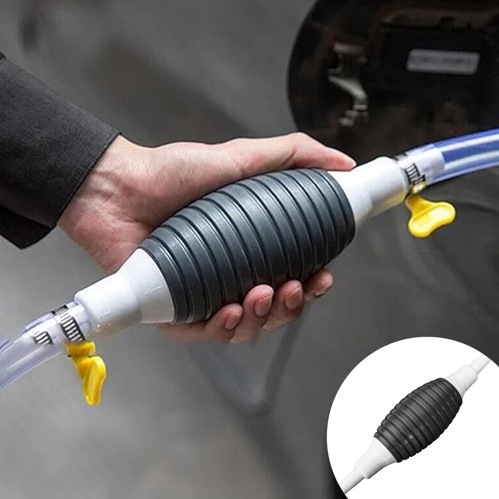 1PCS Manual Fuel Transfer Pump Portable Siphon Pump with 3M Syphon Hose，Multifunction Liquid Sucker Pump, for Gas Gasoline Oil Fuel Petrol Diesel Fluid Water Fish Tank Durable PVC Can Be Cut at Will image number 6