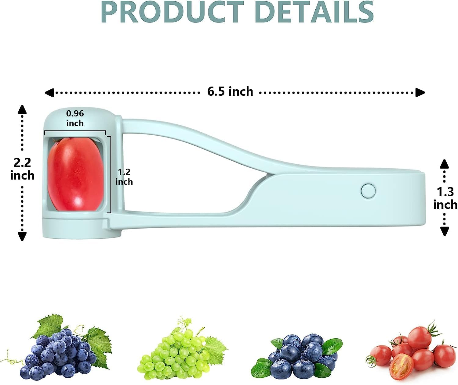 Grape Cherry Tomato Strawberry Cutter, 1Pc Stainless Steel Fruit Slicer Cherry Tomato Strawberry Slicer,Stainless Steel Kitchen Gadget Fruit Slicer,Grape Tomato Strawberry Cutter Seedless Fruit Cutter image number 2