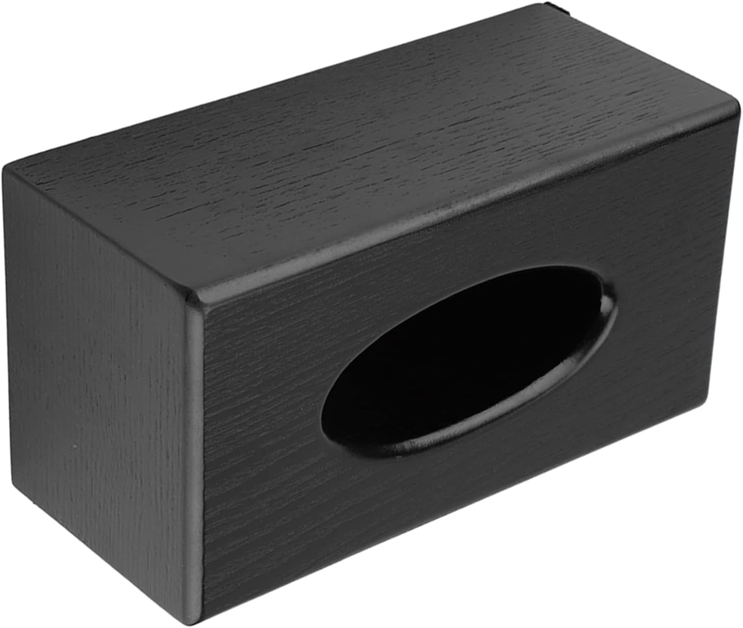 Rectangular Tissue Box Cover for Living Room Bedroom Kitchen Bathroom Office Use Standard Tissue Boxes Black Wood Finish - Black image number 4