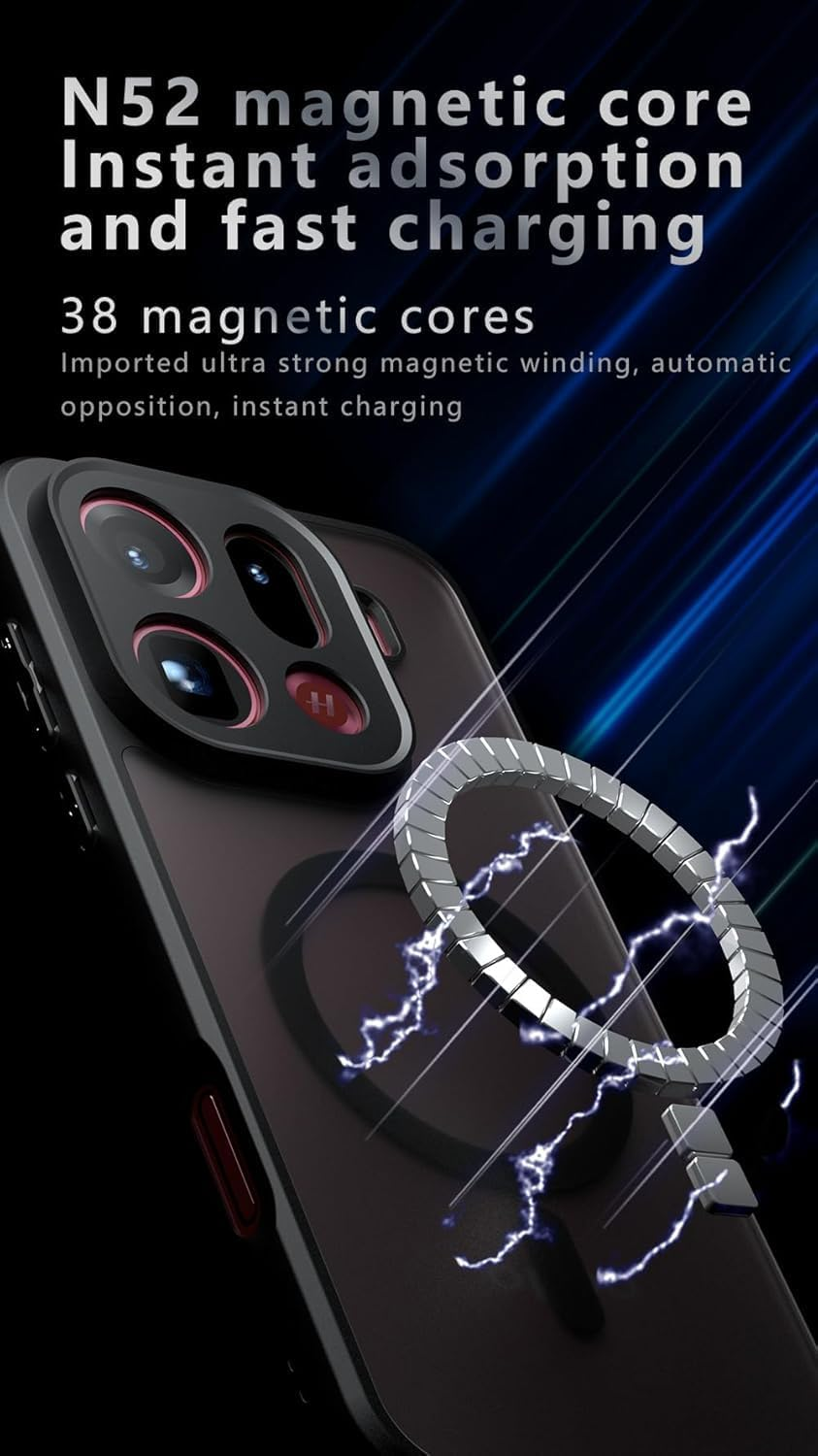 T Tersely Magnetic Case for Oppo Find X9 Pro 5G 2025, Compatible with Magsafe, Translucent Matte [Ultra Slim Shockproof] [Anti-Slip] Oppo X9Pro Protective Phone Case -Black image number 5